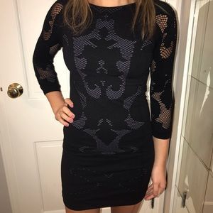 black bodycon dress from Bloomingdales